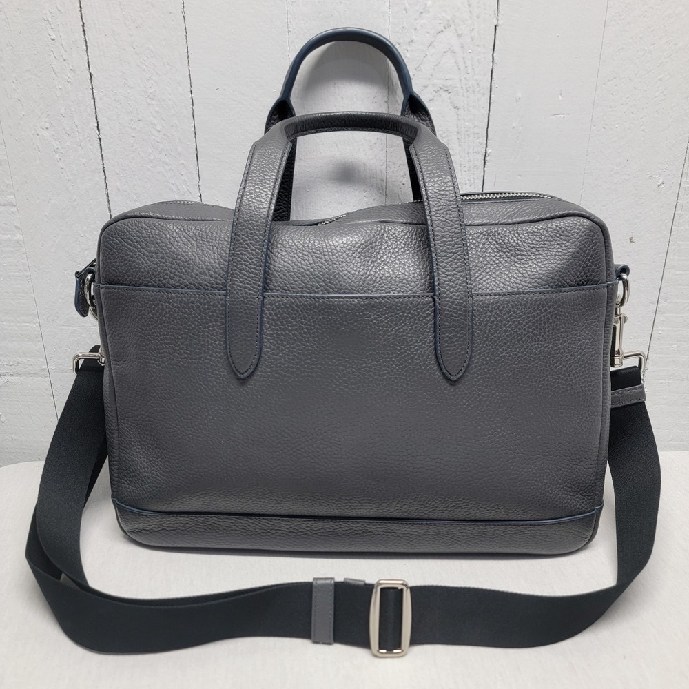 Coach Men's Hamilton Pebbled Leather Bag Nickel/Graphite/Denim F11319 GRY